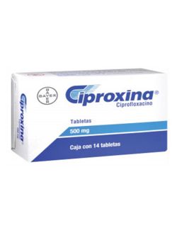 Ciproxina® 500 mg (Ciprofloxacino) - 14 Tabletas - Bayer RX2