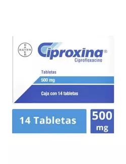 Ciproxina® 500 mg (Ciprofloxacino) - 14 Tabletas - Bayer RX2