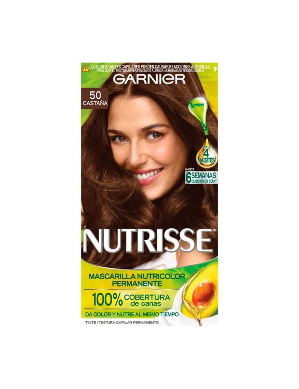 Garnier Nutrisse Tinte Caja Con 1 Aplicación Color Castaño Claro 50 Garnier Nutrisse Tinte Caja Con 1 Aplicación Color Castaño Claro 50