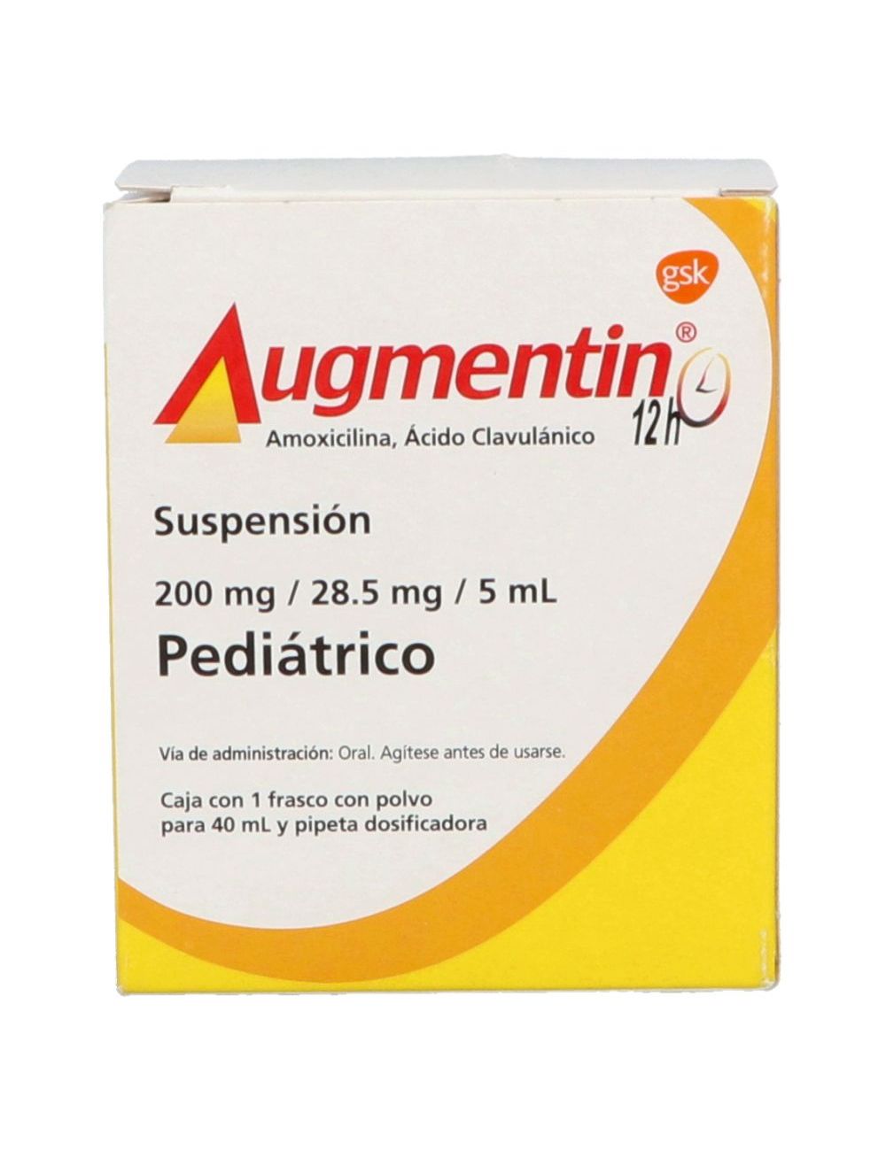 Augmentin 12H 200 mg/28.5 mg/5 mL Frasco Con polvo 40 mL - RX2