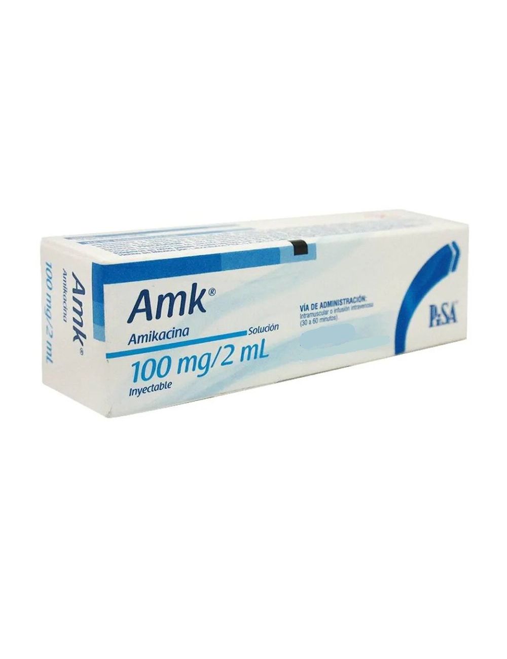 Amikacina 100 mg Con 2 Ámpulas Con Solución Inyectable 2 mL -RX2