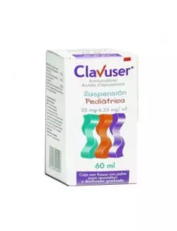 Clavuser Pediátrico 25mg / 6.25 mg Suspensión Frasco Con 60 ML -RX2