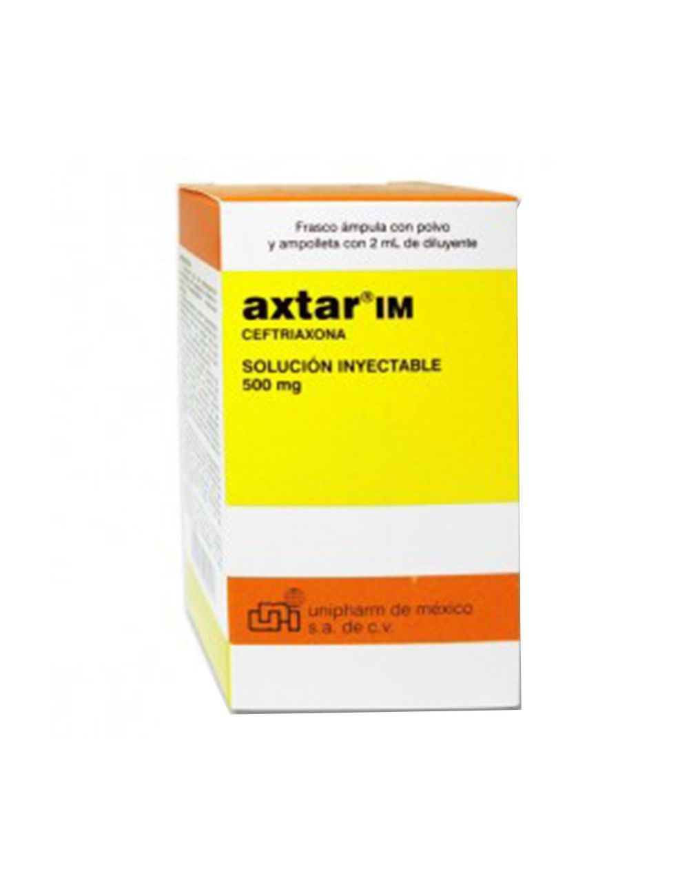 Axtar IM 500 mg Solución Inyectable Caja Con Frasco Ámpula y Ampolleta Con 2 mL- RX2 Axtar IM 500 mg Solución Inyectable Caja Con Frasco Ámpula y Ampolleta Con 2 mL- RX2