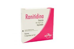 Ranitidina 50 mg Solución Inyectable Caja Con 5 Ampolletas De 2 mL
