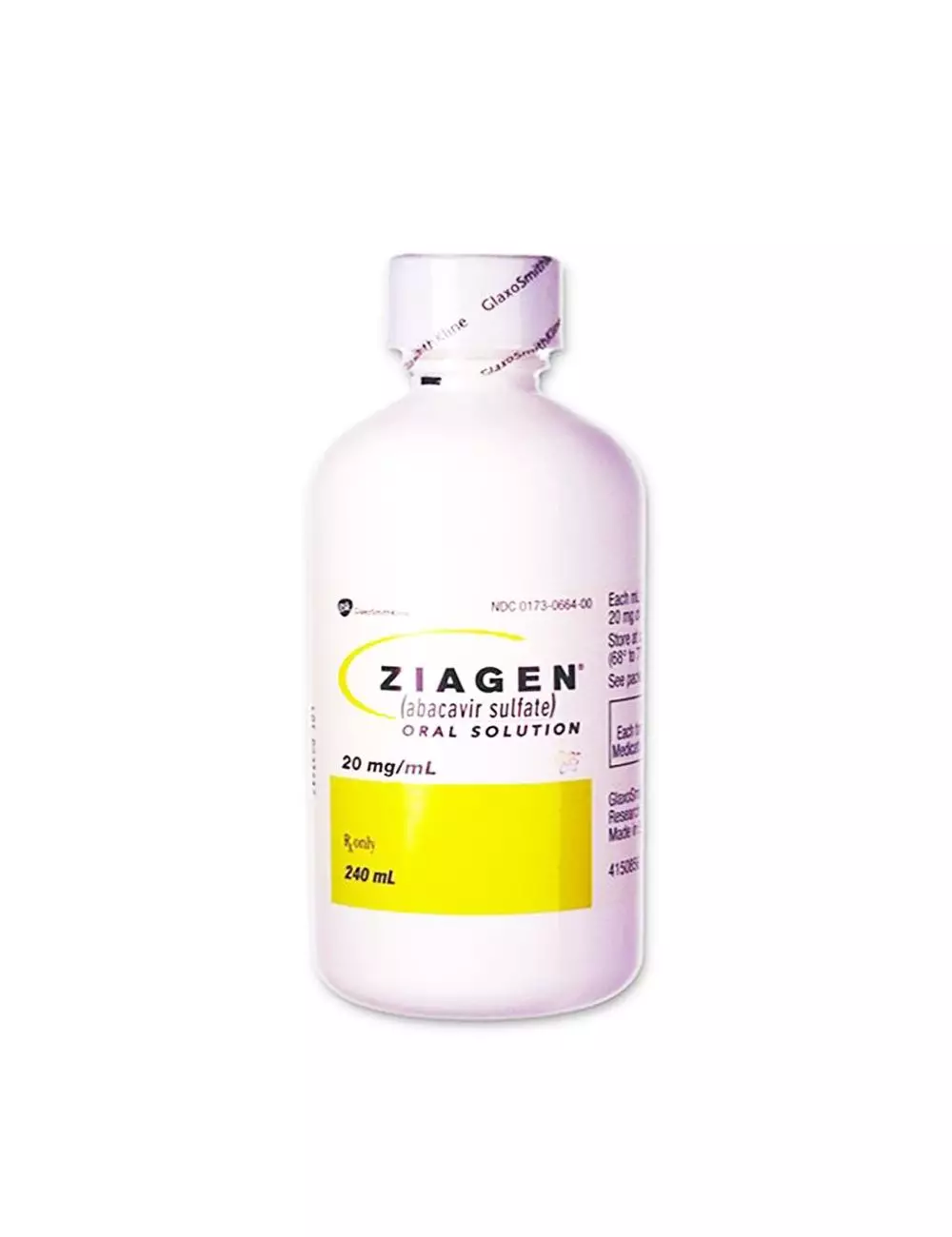 ZIAGENAVIR® 20 mg/ ml  (Abacavir) Frasco 240 ml GlaxoSmithKline