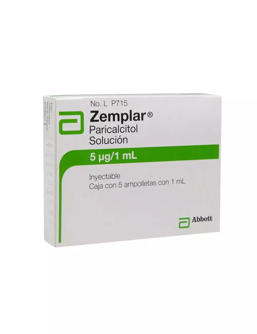 Zemplar® 5 µg/1 ml (Paricalcitol) - 5 Ampolletas - Abbott