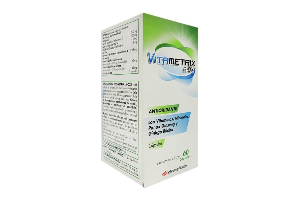 Vitametrix A-OX Caja Con Frasco Con 60 Cápsulas