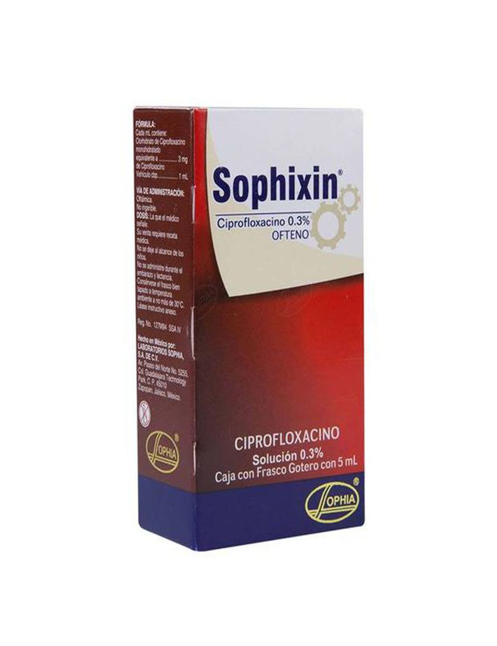 Sophixin Ofteno Solución 0.3% Frasco Gotero Con 5mL Sophixin Ofteno Solución 0.3% Frasco Gotero Con 5mL