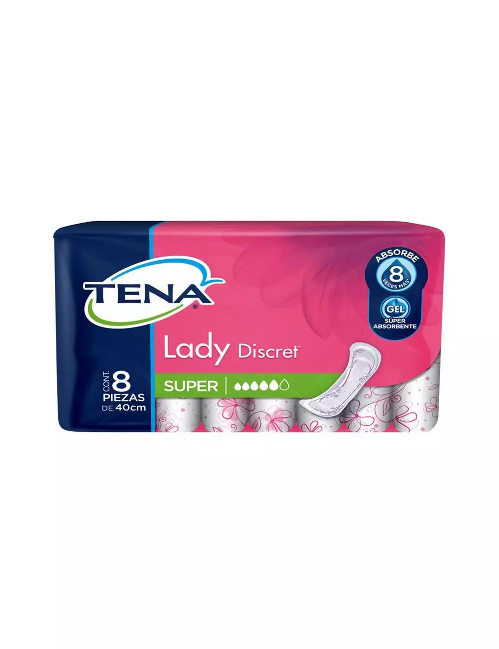 Tena Pantiprotectores Lady Discret Super Absorción Bolsa Con 8 Piezas