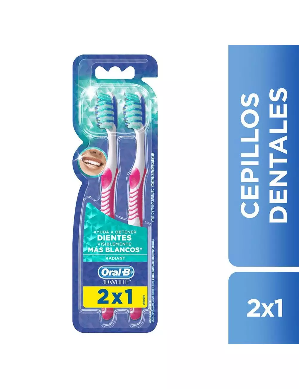 Oral B Cepillo Dental 3D White Advantage 40, Mediano (2 piezas)