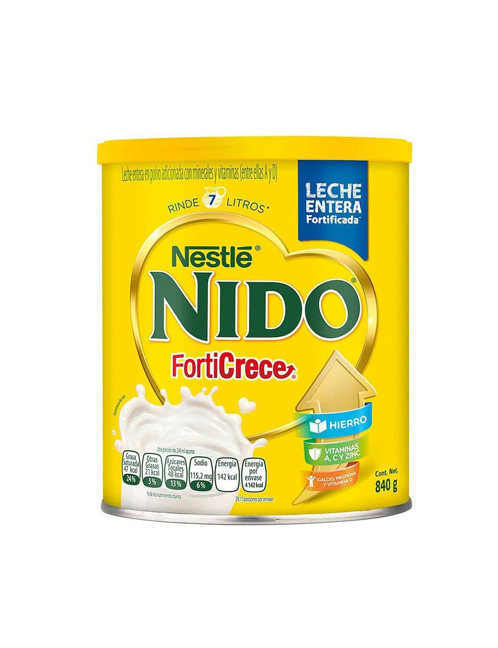 Nido Fortificada 840 g Lata Con Leche En Polvo