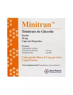 Minitran® 18 mg (Trinitrato de Glicerilo) - 10 Parches Transdérmicos - More Pharma