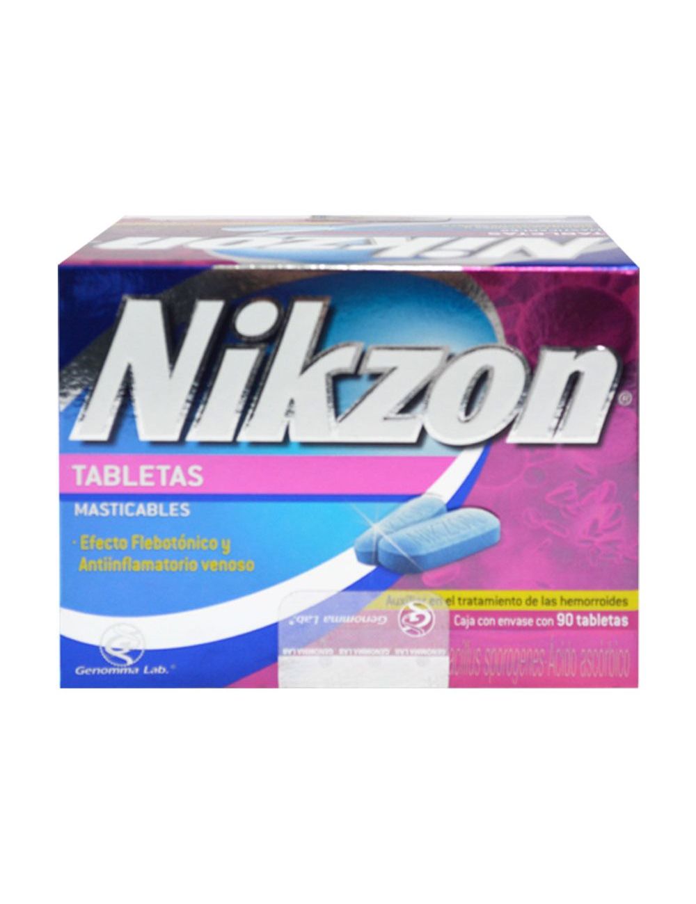 Nikzon 20 mg / 8.3 g / 40 mg Caja Con 90 Tabletas Masticables Nikzon 20 mg / 8.3 g / 40 mg Caja Con 90 Tabletas Masticables