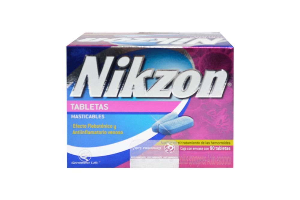 Nikzon 20 mg / 8.3 g / 40 mg Caja Con 90 Tabletas Masticables