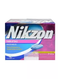 Nikzon 20 mg / 8.3 g / 40 mg Caja Con 90 Tabletas Masticables