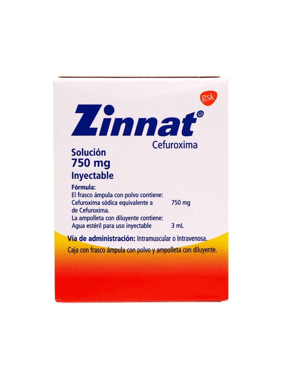 Zinnat 750mg Caja Con 1 Ampolleta Con 3mL -RX2 Zinnat 750mg Caja Con 1 Ampolleta Con 3mL -RX2