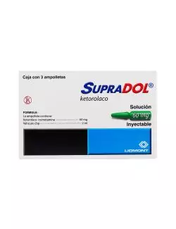 Supradol Solución Inyectable 60 mg Caja Con 3 Ampolletas