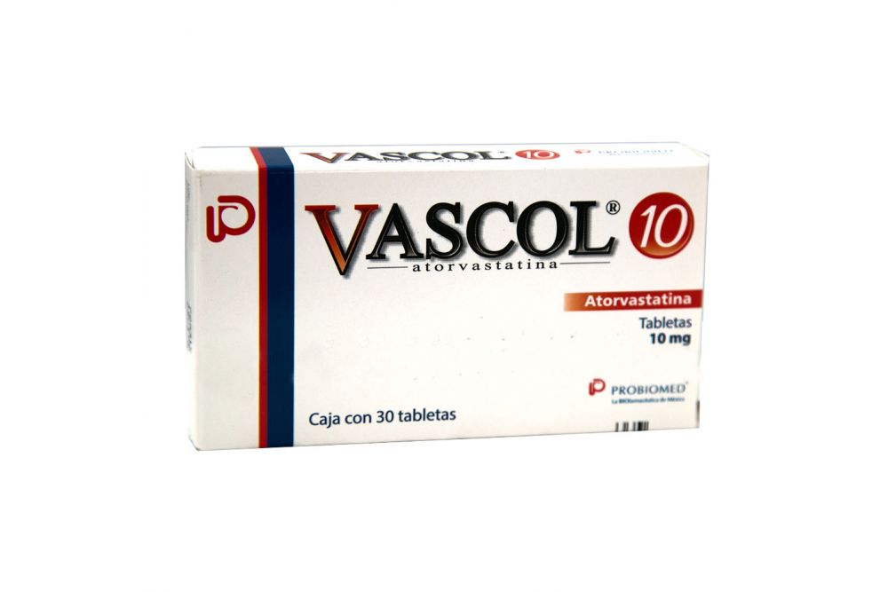 Vascol 10 mg Caja Con 30 tabletas