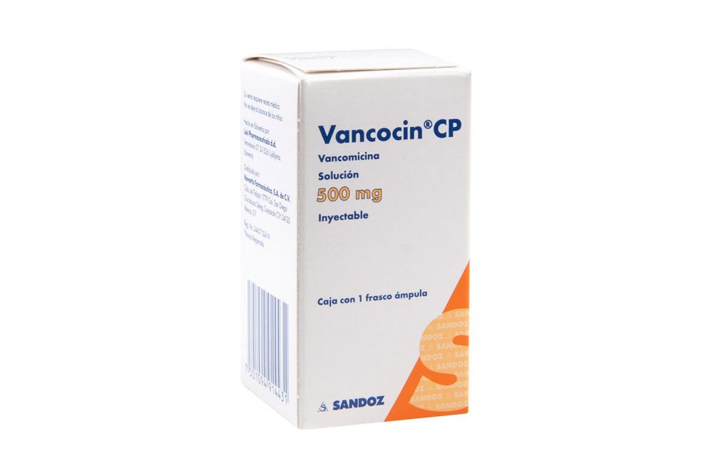 Vancocin CP Solución 500mg Caja Con 1 Frasco Ámpula - RX2