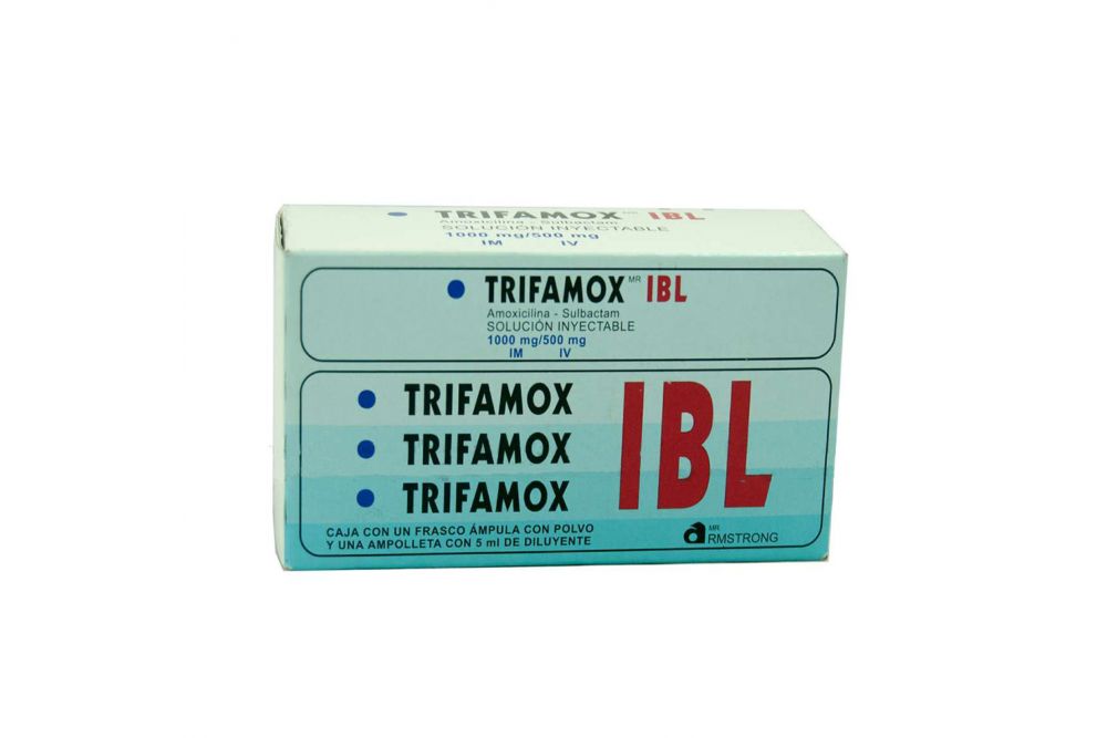 Trifamox-IBL 1000mg/500mg Caja Con Frasco Ámpula Con Polvo Y Ampolleta con 5mL RX2