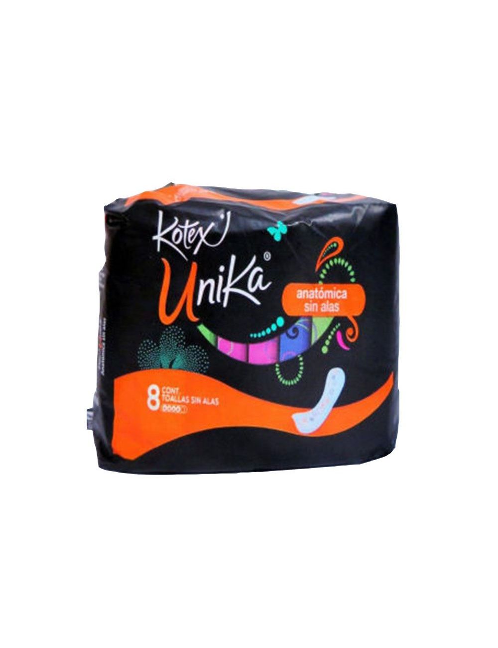 Toallas Kotex Unika Empaque Con 8 Unidades Sin Alas