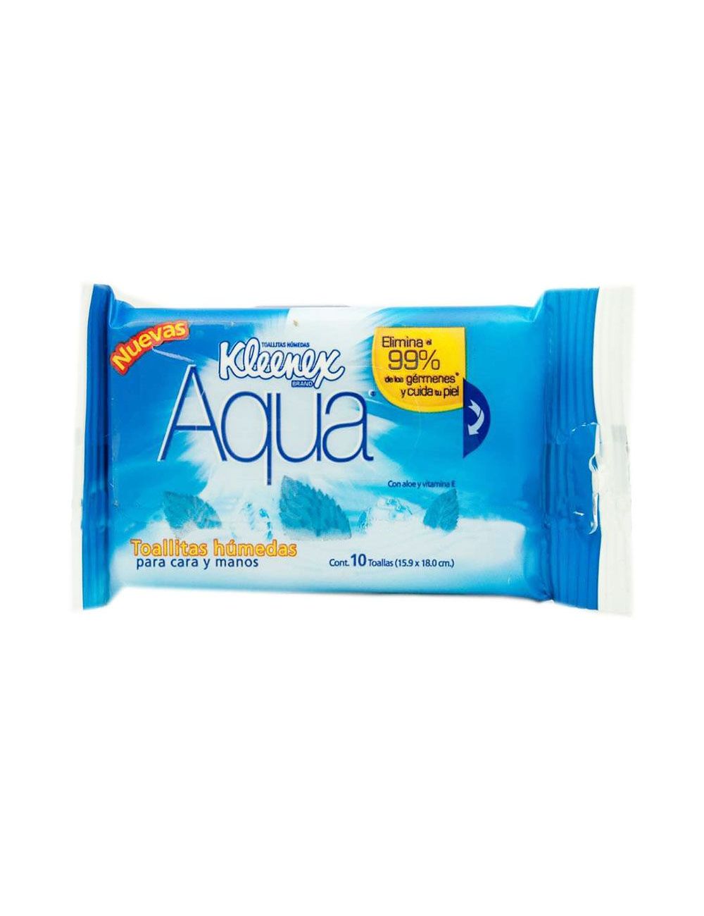 Toallas Húmedas Kleenex  Aqua Empaque Con 10 Unidades