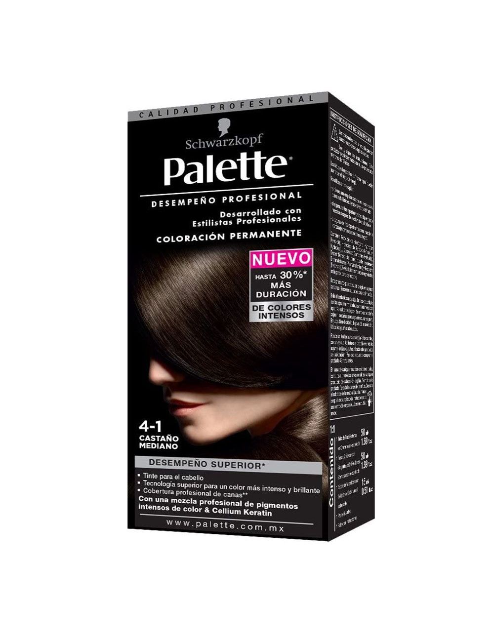 TINTE PALETTE 4- 1 CASTAÑO MEDIANO CAJA CON 5 PIEZAS