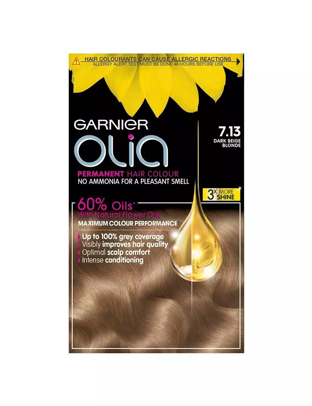 TINTE GARNIER OLIA RUBIO OSCURO BEIGE CAJA CON 5 PIEZAS