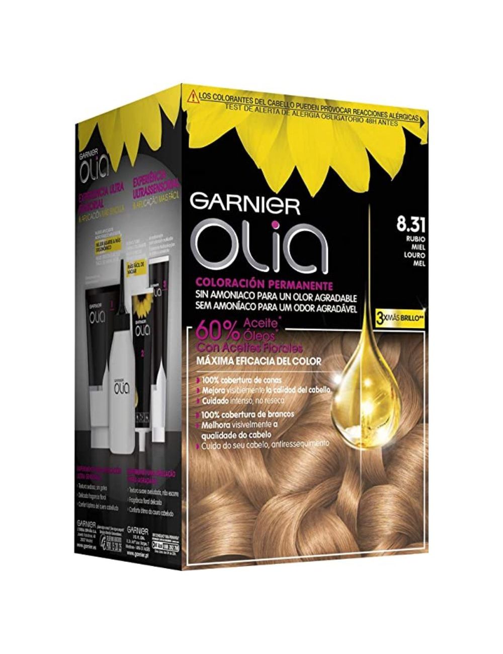 Tinte Garnier Olia Rubio Dorado Cenizo Con 5 Piezas