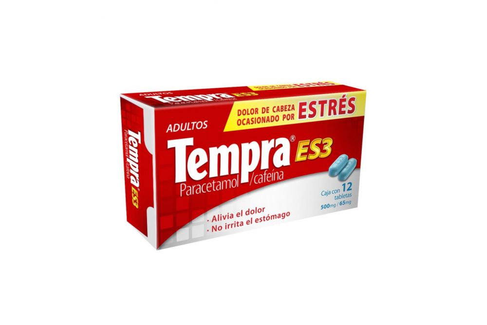 Tempra Es3 500 mg/65 mg Caja Con 12 Tabletas