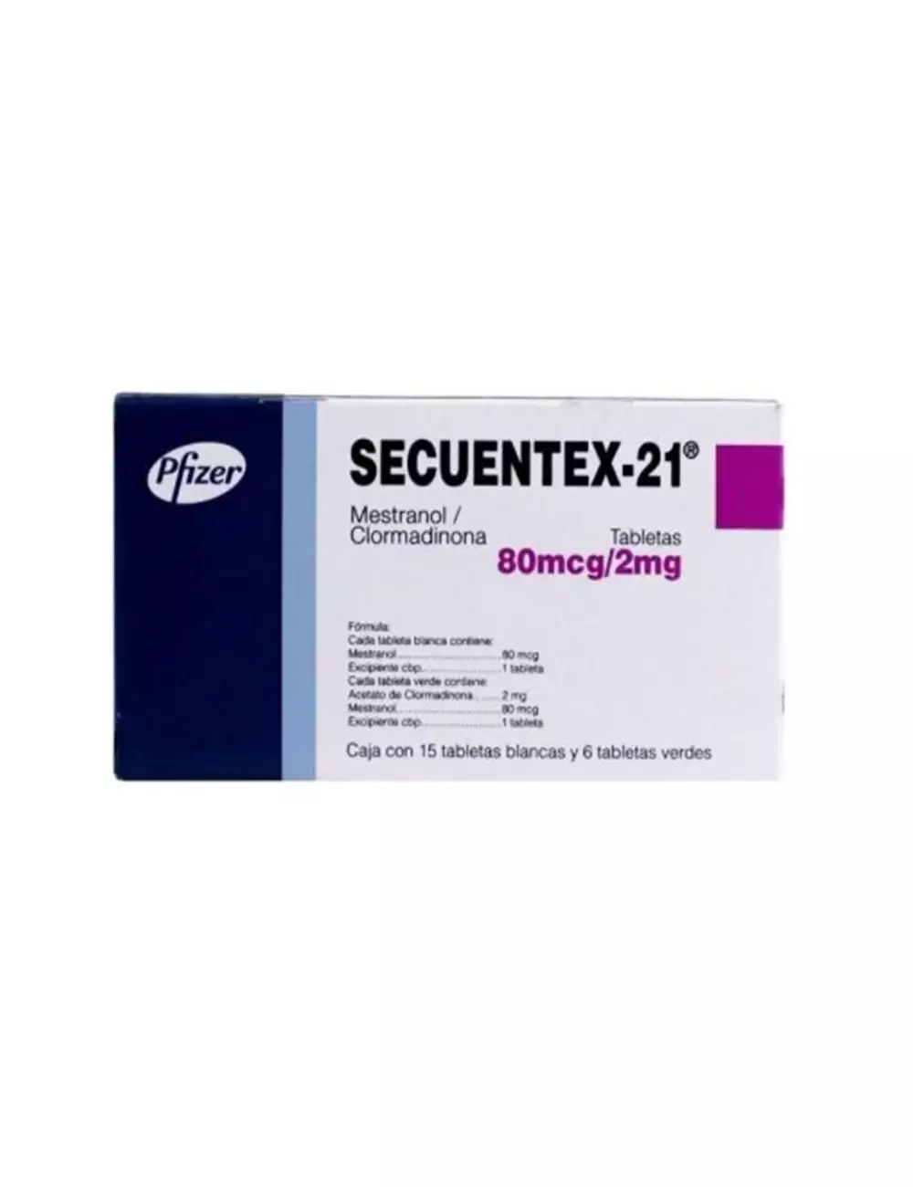 Secuentex-21 80 mcg/ 2 mg Caja Con 21 Tabletas