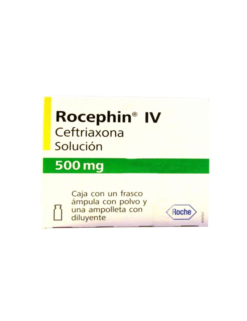 Rocephin .5 g IV Frasco Ámpula Y Ampolleta Con Diluyente - RX2 Rocephin .5 g IV Frasco Ámpula Y Ampolleta Con Diluyente - RX2