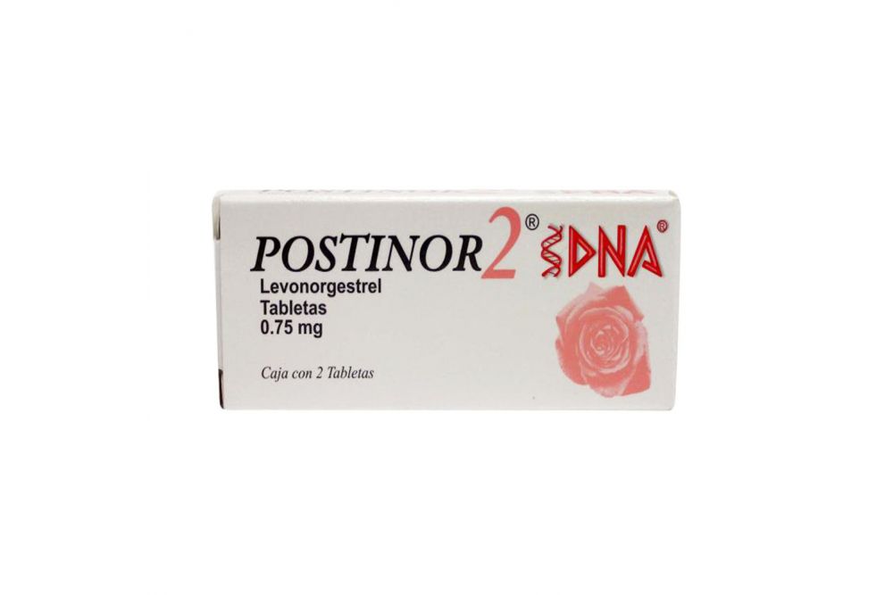 Postinor 2 DNA 0.75 mg Caja Con 2 Tabletas