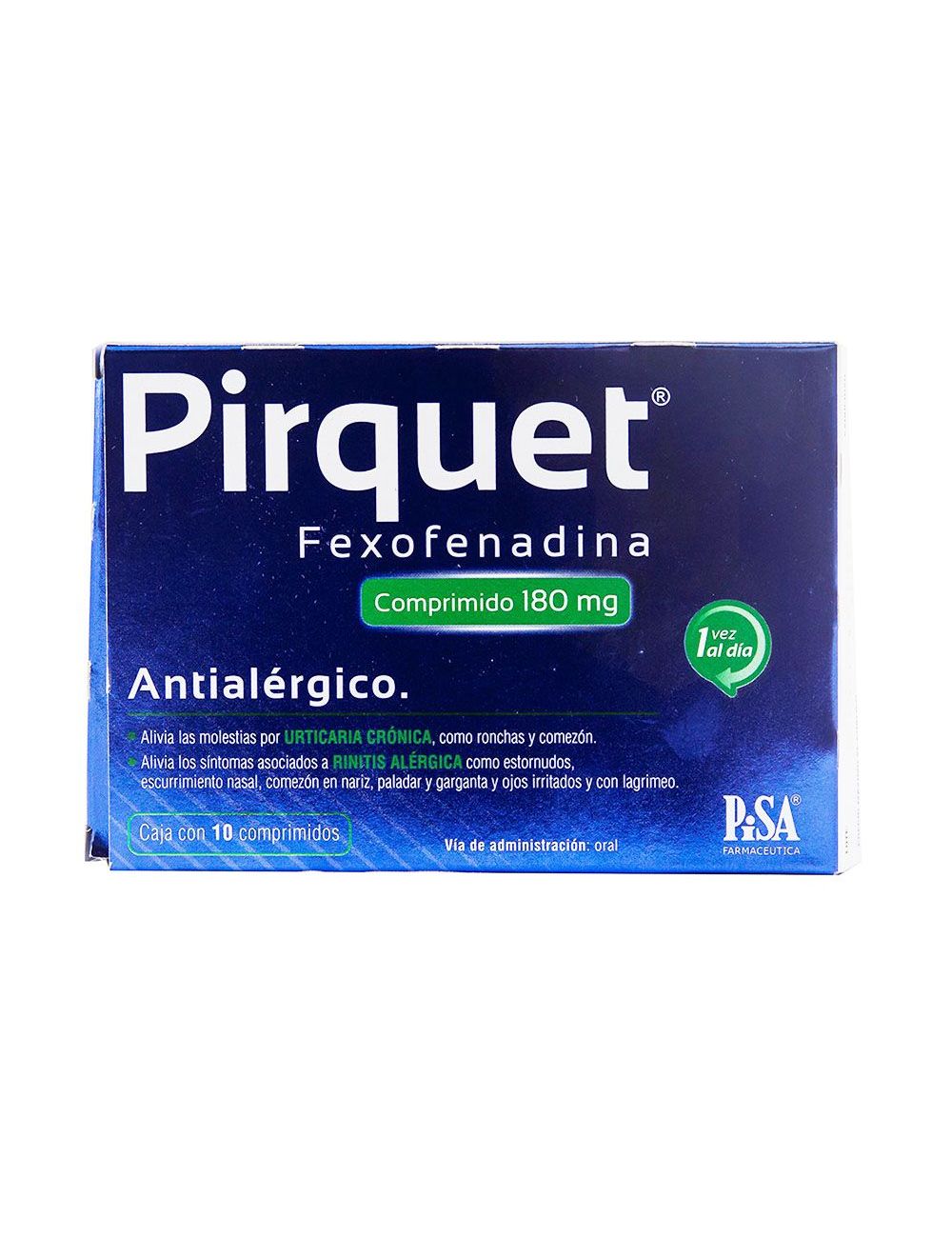 Pirquet 180 mg Caja Con 10 Comprimidos