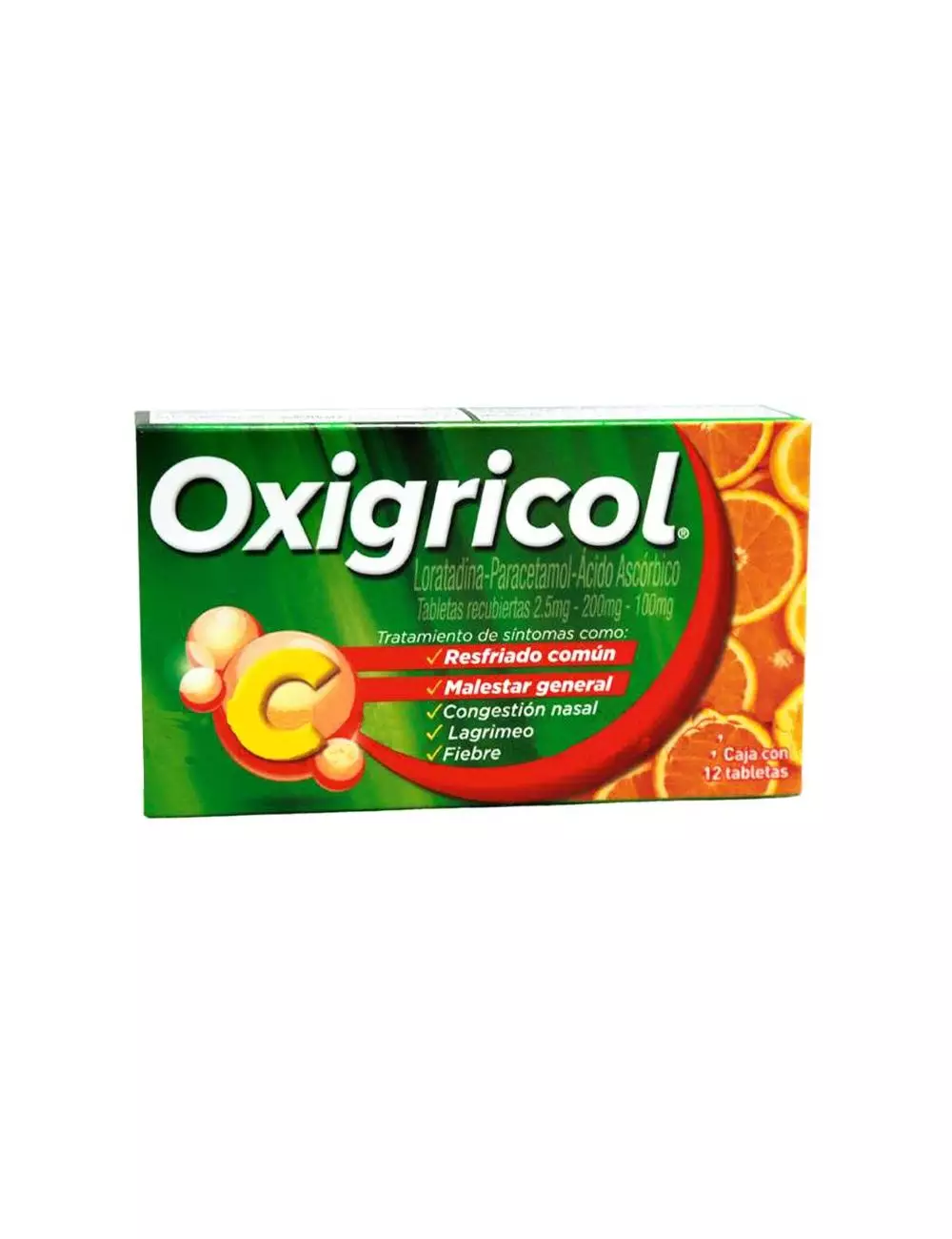 Oxigricol 2.5 mg/200 mg/ 100 mg Caja Con 12 Tabletas