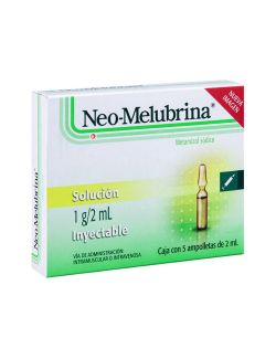 Neo-Melubrina Solución Inyectable con Metamizol Sódico 5 Ampolletas de 2 ml