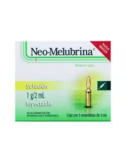 Neo-Melubrina solución inyectable 1 g / 2 ml, 5 ampolletas