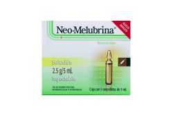 Neo-Melubrina solución inyectable 2.5g/5ml, 5 ampolletas
