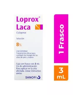 Laprox® Laca 8% - Caja con Frasco | Ciclopirox | Laboratorio Sanofi