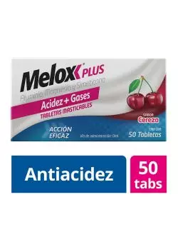 Melox Plus Caja Con 50 Tabletas Masticables Sabor Cereza