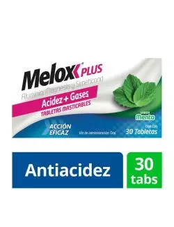 Melox Plus Caja Con 30 Tabletas Masticables Sabor Menta