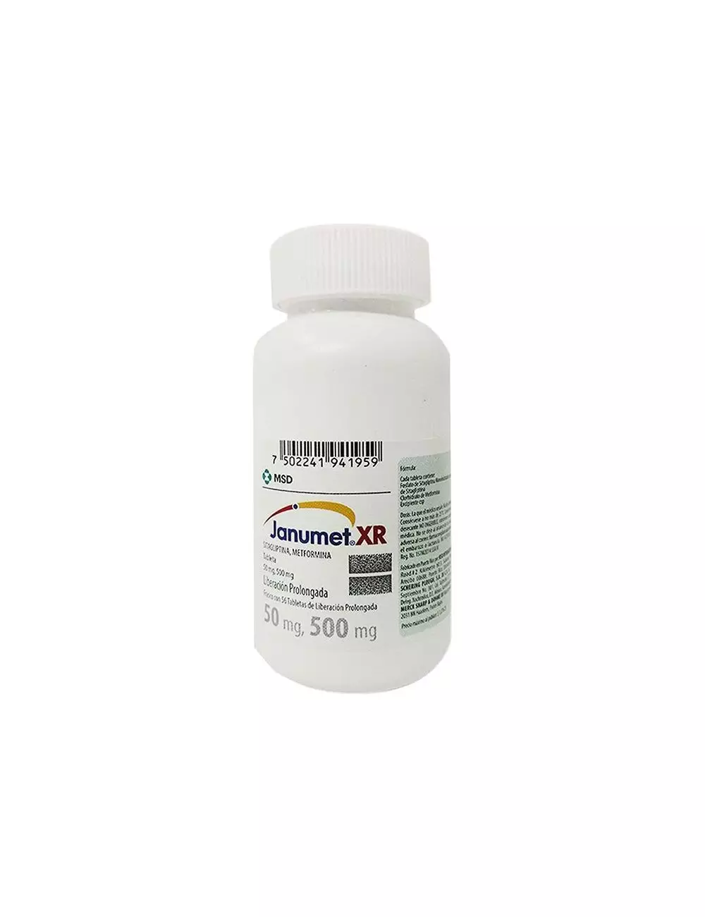 Janumet Xr 50mg/500mg. Frasco con 56 Tabletas