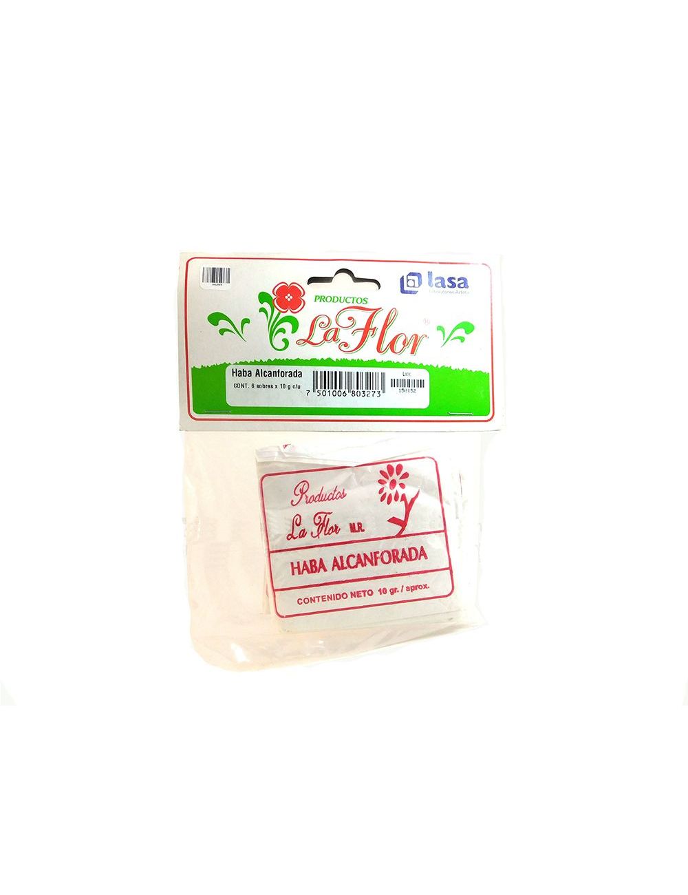 Haba Alcanforada LA FLOR Bolsa con 6 Sobres 10 g Cada Uno