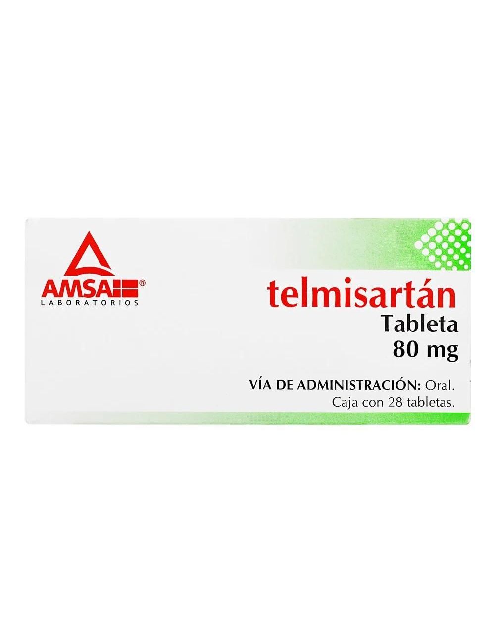 Telmisartán 80 mg Caja Con 28 Tabletas Telmisartán 80 mg Caja Con 28 Tabletas
