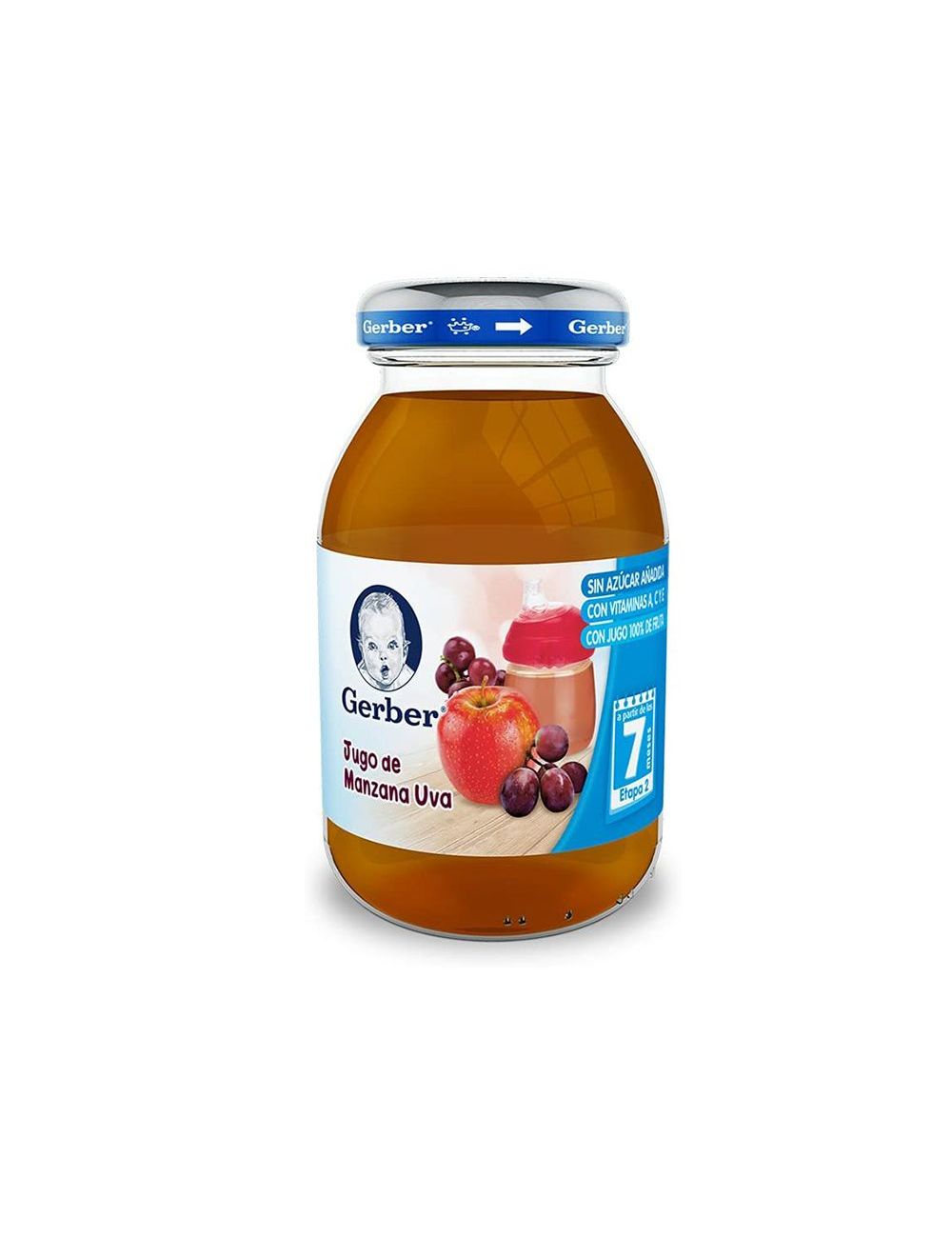 Gerber Jugo 2da Etapa Frasco Con 175 mL Sabor Manzana y Uva