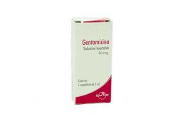 Gentamicina 80 mg Solución Inyectable  Caja Con 1 Ampolleta Con 2 mL -RX2