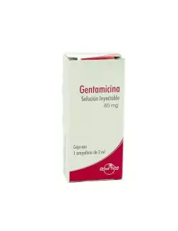 Gentamicina 80 mg Solución Inyectable  Caja Con 1 Ampolleta Con 2 mL -RX2