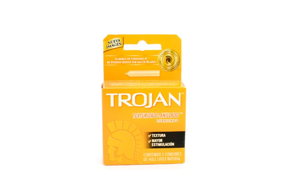 Trojan Texturizado Anillado Caja Con 3 Preservativos