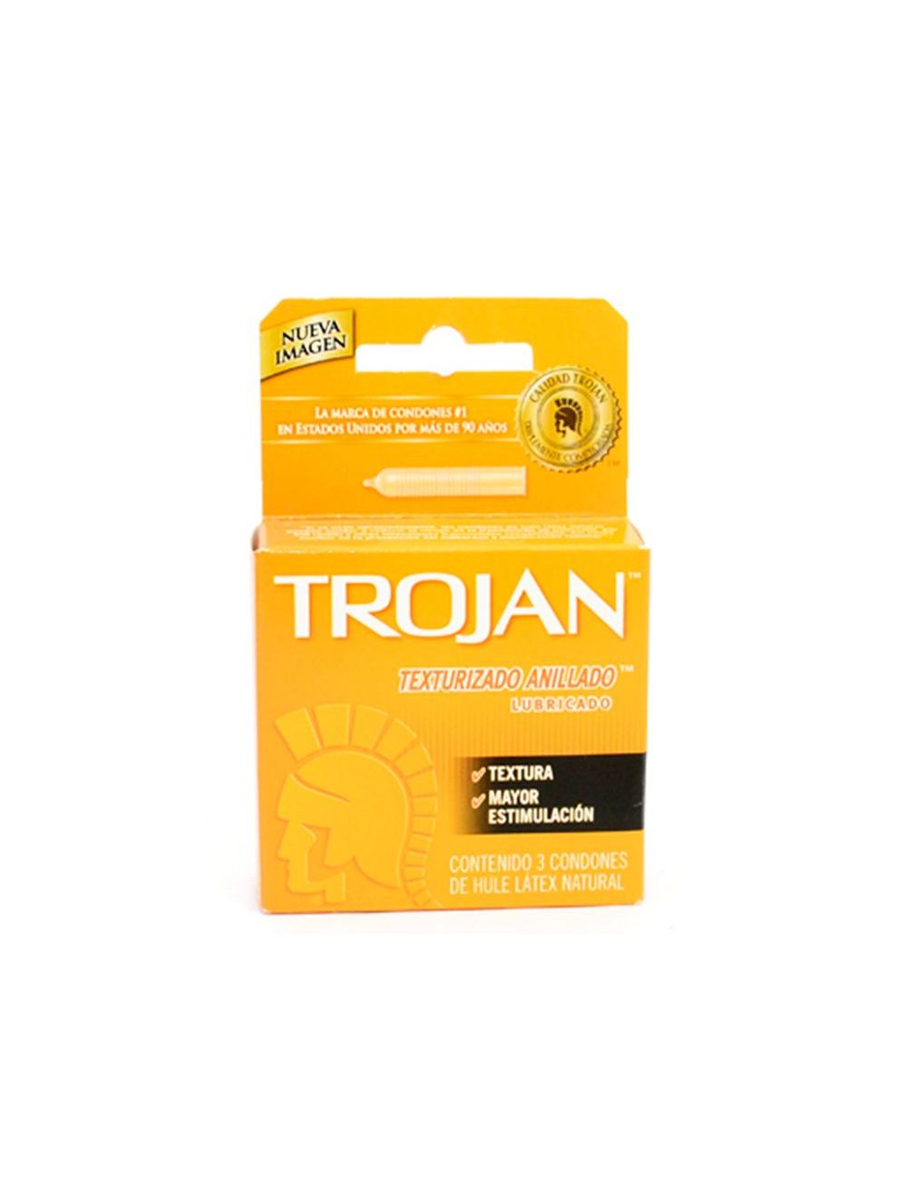 Trojan Texturizado Anillado Caja Con 3 Preservativos