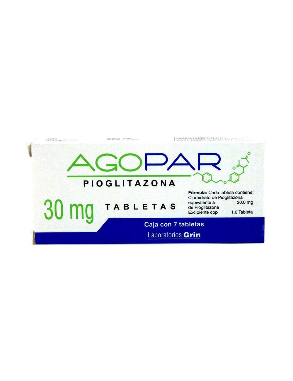 Agopar 30 mg Caja Con 7 Tabletas